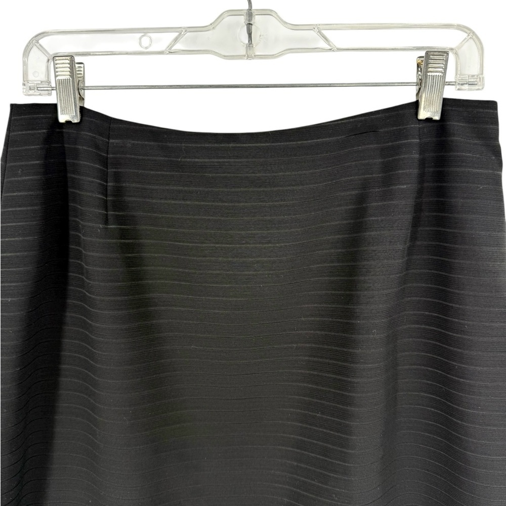 Emanuel Ungaro Black Striped Career Pencil Skirt Luxury French Designer, 10/44 - Picture 2 of 7
